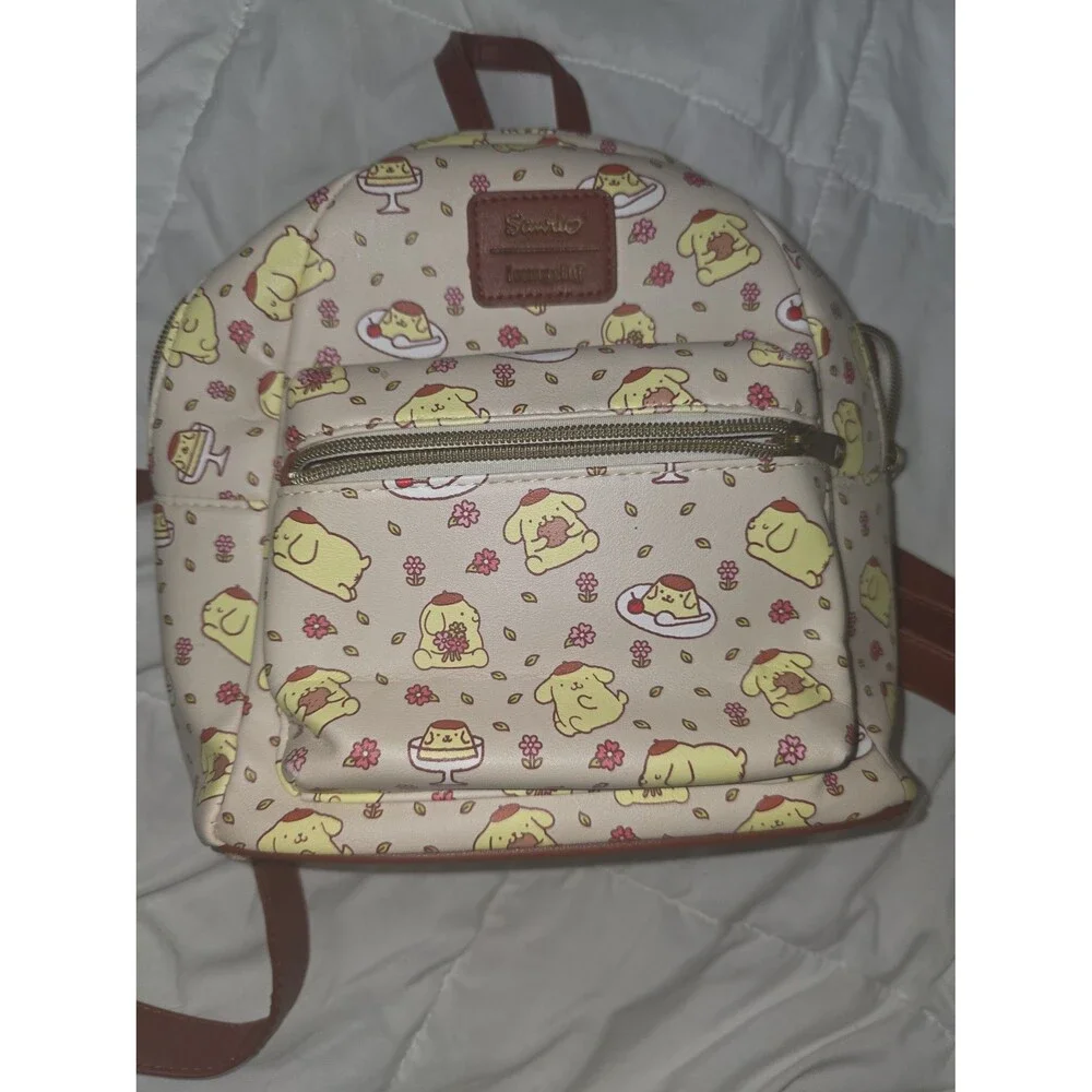 Loungefly Hello kitty pompompurin pudding mini backpack bookbag purse tote bag!